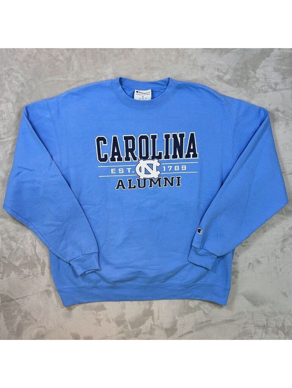 Champion UNC Tar Heels Alumni Crewneck Sweatshirt XL Carolina Blue Est 1789